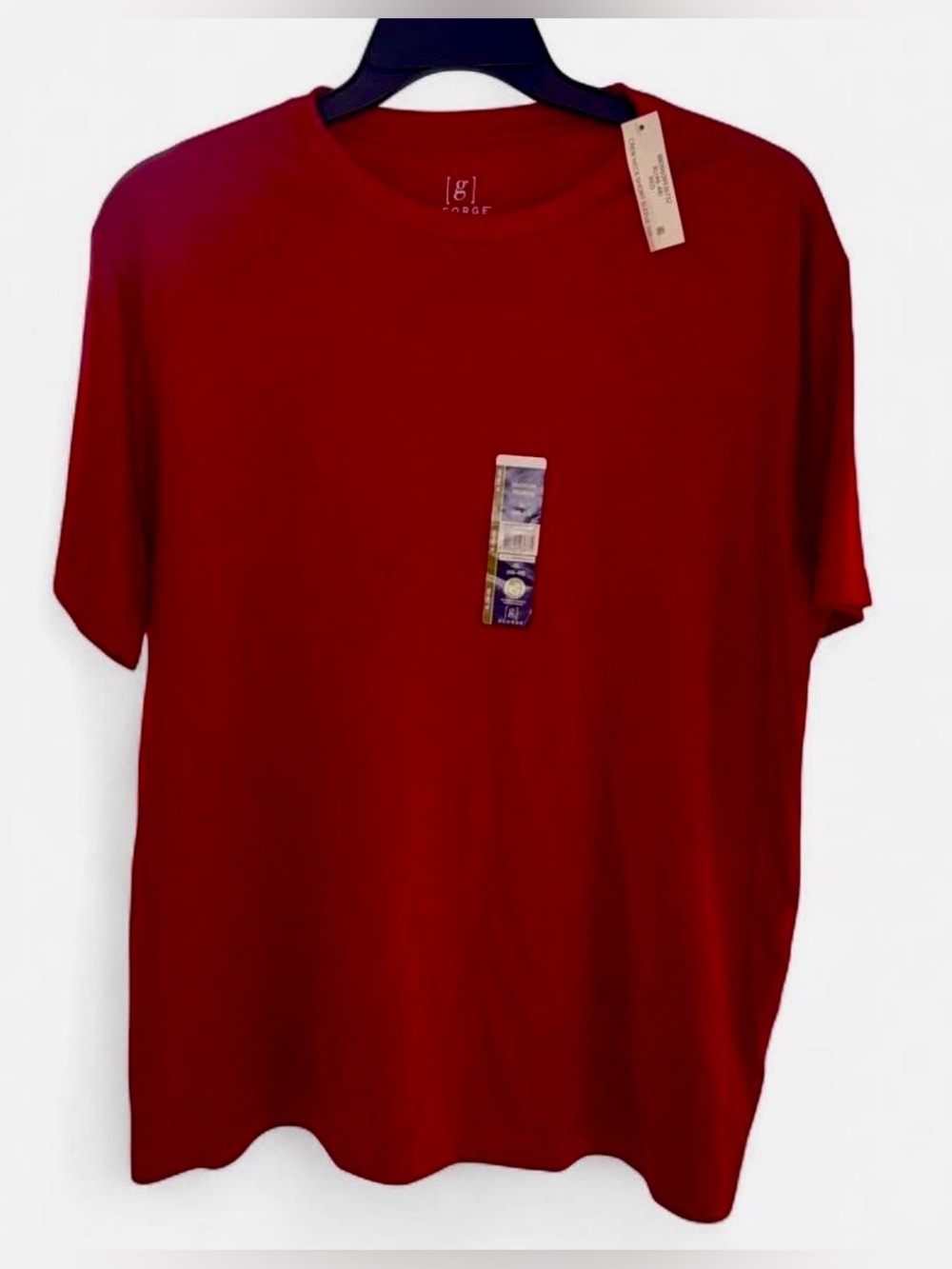 George Mens Crew Neck T Shirt Size XL Red Short Sleeve Moisture Wicking Casual